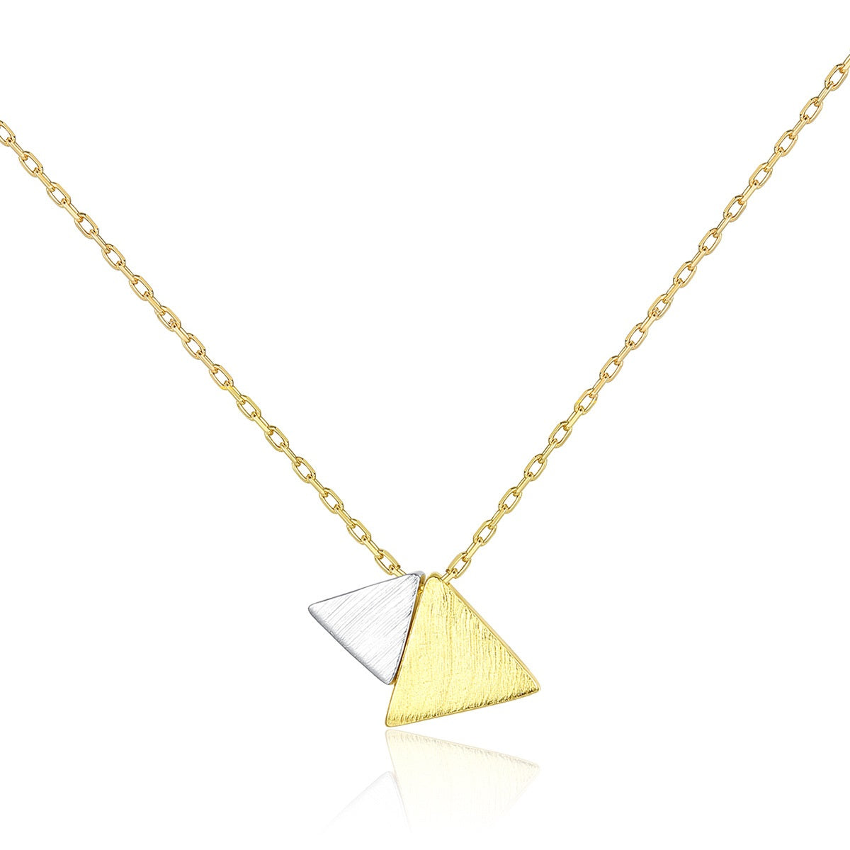 Mid-ancient Classic Style Necklace S925 Silver Pendant Triangle Elegant Graceful Jewelry