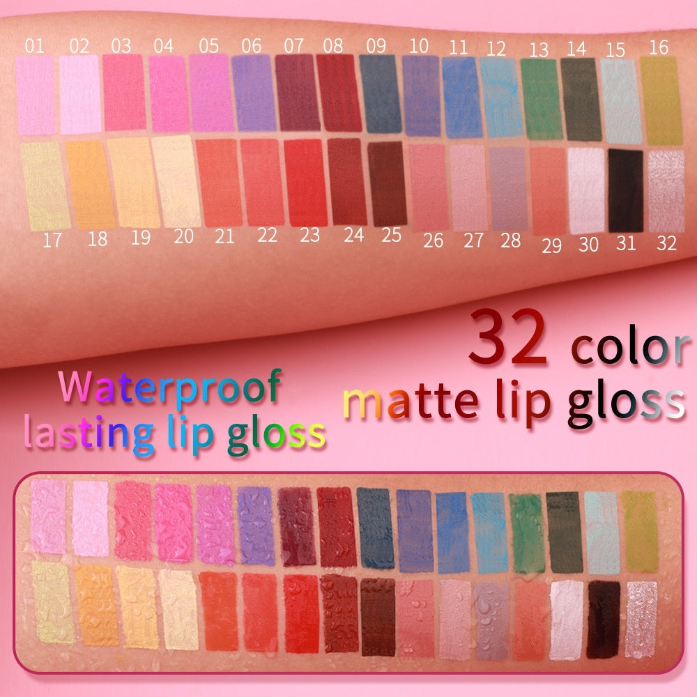 32 Color Lipstick Matte Color Holding Lip Gloss