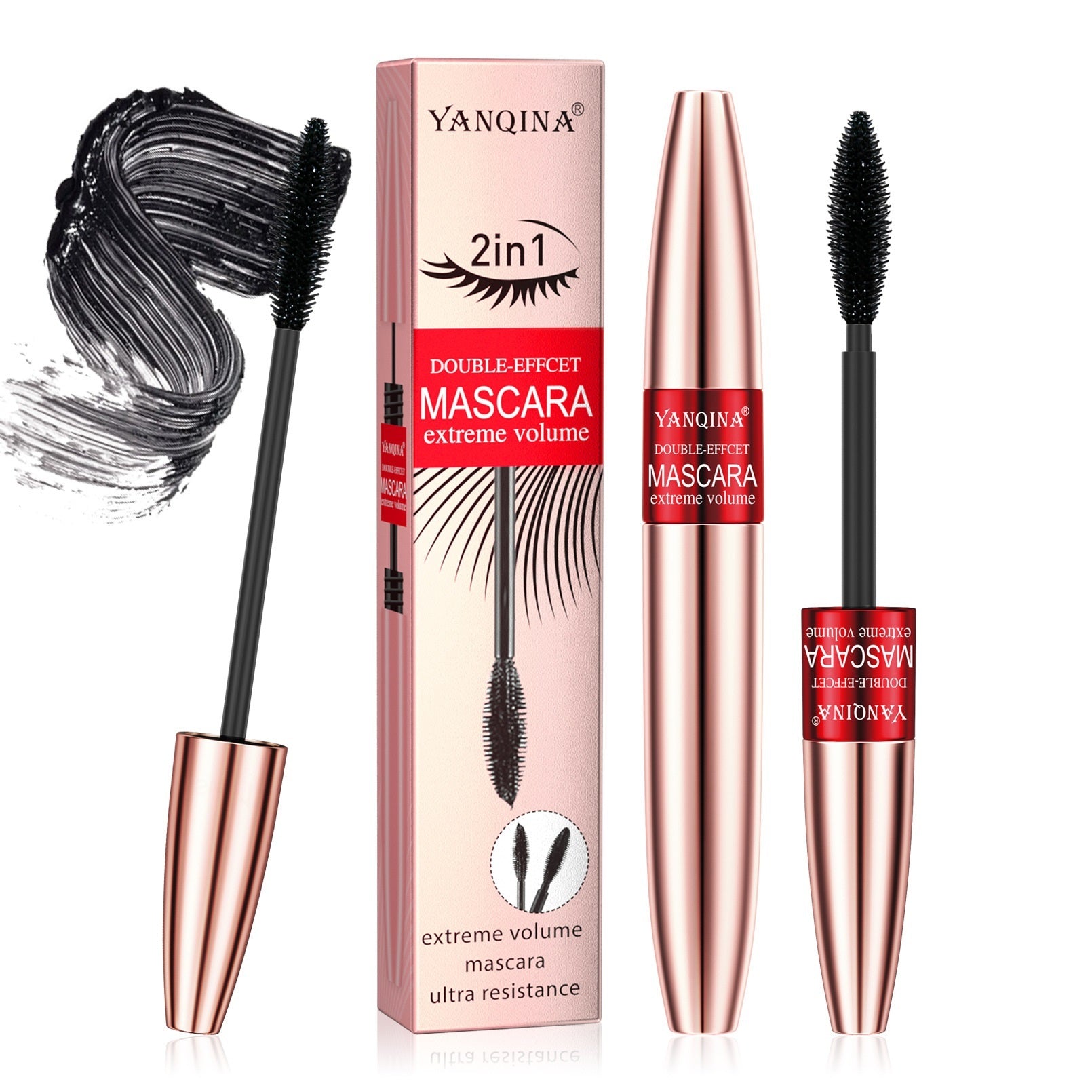 Face Makeup Double-headed Mascara 2-in-1 Not Smudge Long