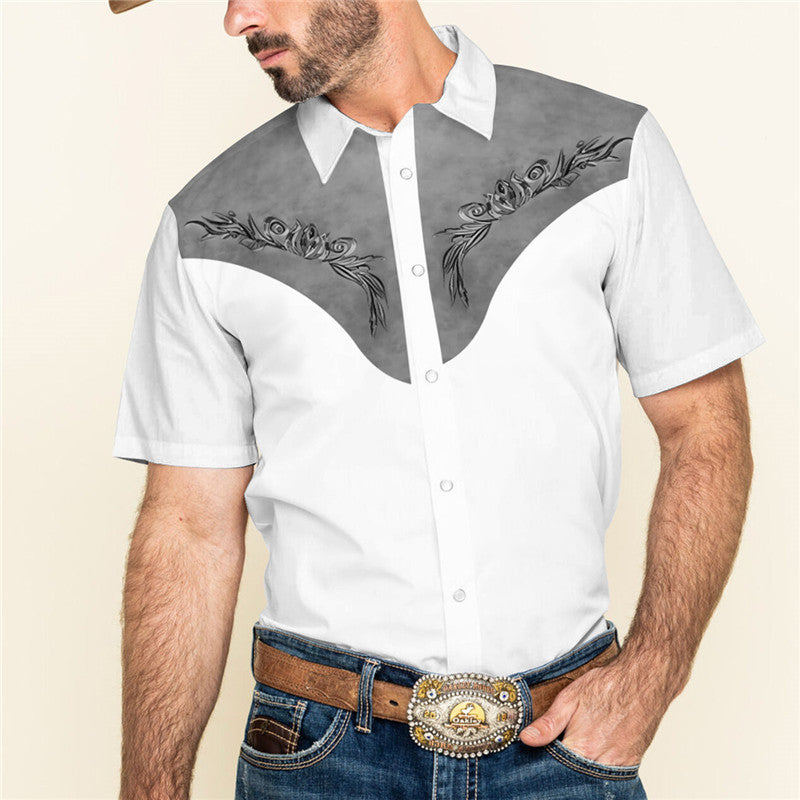 3D Personalized Printing T-shirt Summer Loose Short Sleeve Lapel Shirt Casual Streetwear Clothing For Men