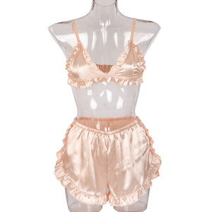 Silk Silk Sexy Suspender Underwear Shorts Suit Home Service