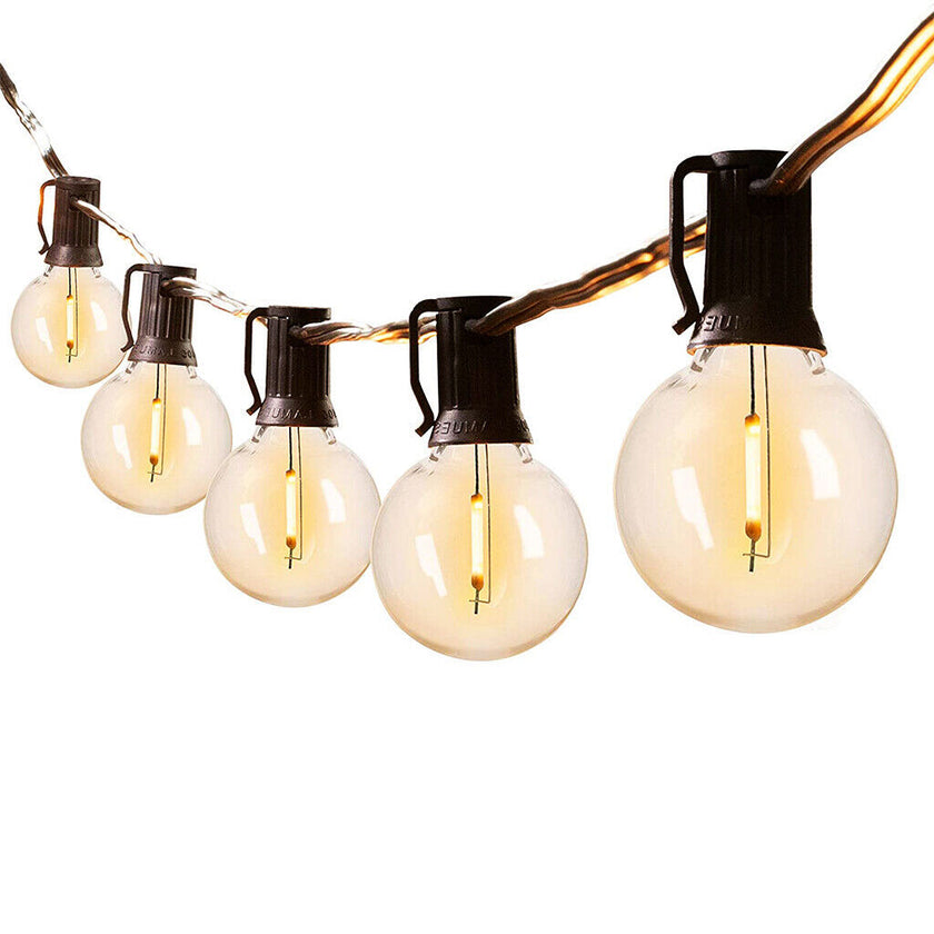 25-50FT Outdoor Festoon Globe String Fairy Lights G40 Bulbs Garden Wedding Home