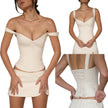 Women's Tight Belly Contracting Cotton Top Tube Top Strap Lace-up Bottoming Shirt