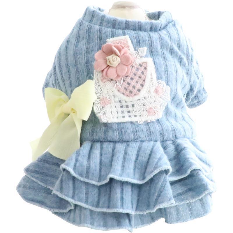 Pet Dog Clothes Cat Princess Skirt Cotton Padded Clothes