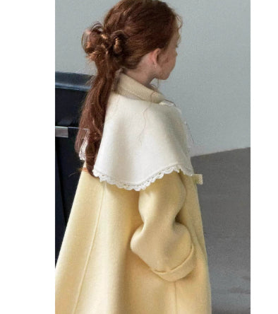 Thickened Medium-length Yellow Coat For Children
