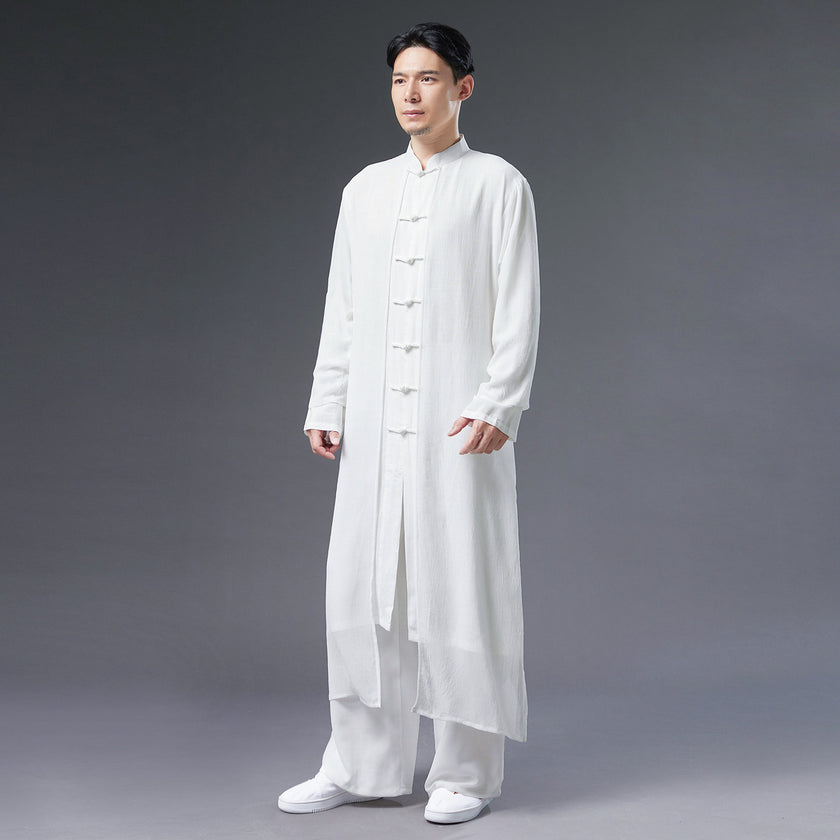Antiquity Men's Clothing Summer Hanfu White Fairy Chiffon Costume Performance Chinese Robe Male