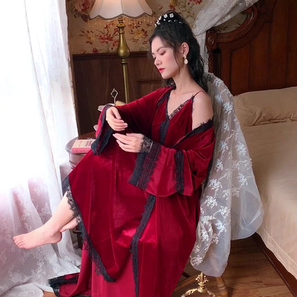 Style Home Clothes Gold Velvet Pajamas Two-piece Set