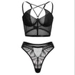 Multi-Color Mesh See-through Bra Underwear Stitching Strap Set