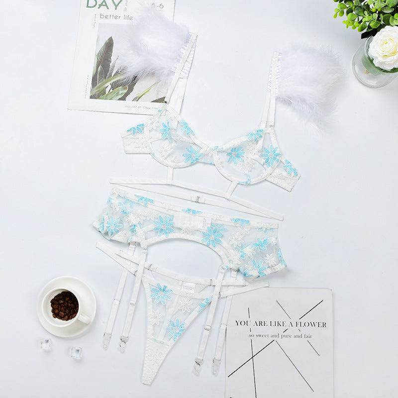 Women's New Ruffle Flower Embroidery Comfortable Breathable Underwear