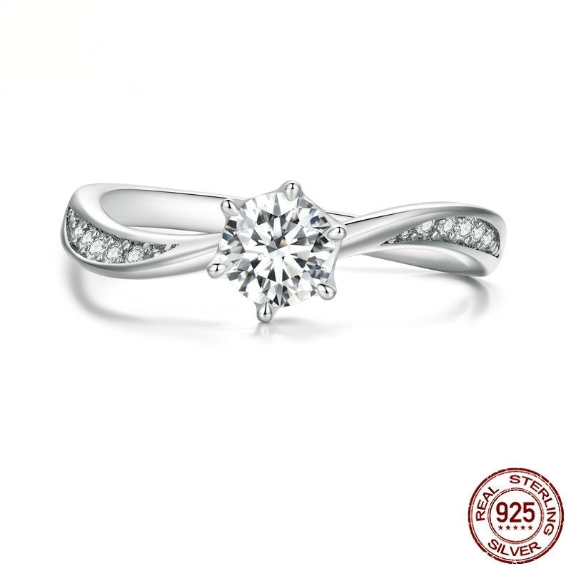 Silver Simple Button Wall Ring For Women