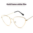 Cat's Eye Plain Glasses Retro Metal Optical Frame