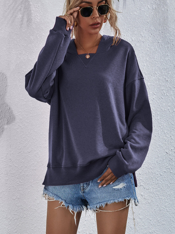 Women's Hoodie Sweatshirt Sports Casual Candy Color Long Sleeve Tops