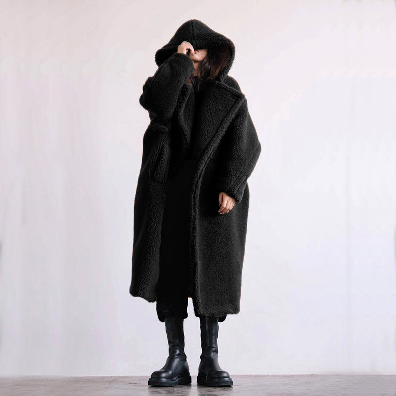 Wool warm Fur Coat Women's Coat Mid-length Coat