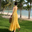Waist Slimming Vacation Style Beach Dress Summer