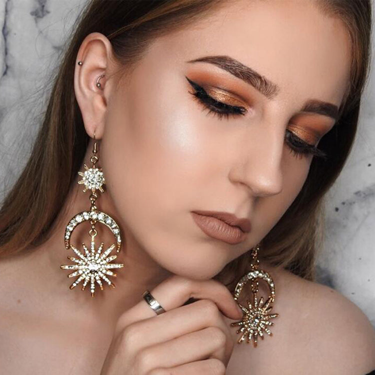 Sun Moon Earrings Metal Alloy Earrings