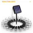 5M 20 LED Solar Powered Retro Bulb String Lights Garden Outdoor Fairy Party Lamp