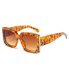 Trendy Large Frame Sunglasses Women Square Bright Black Sunglasses