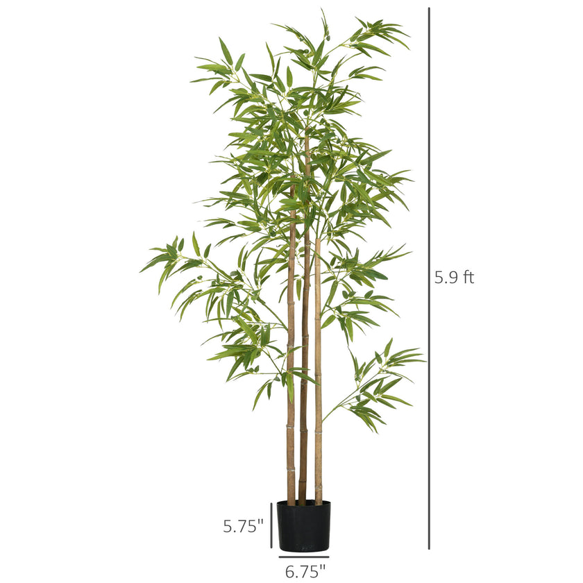 6ft Artificial Tree, Indoor Fake Bamboo with Pot, for Home Office Living Room Decor