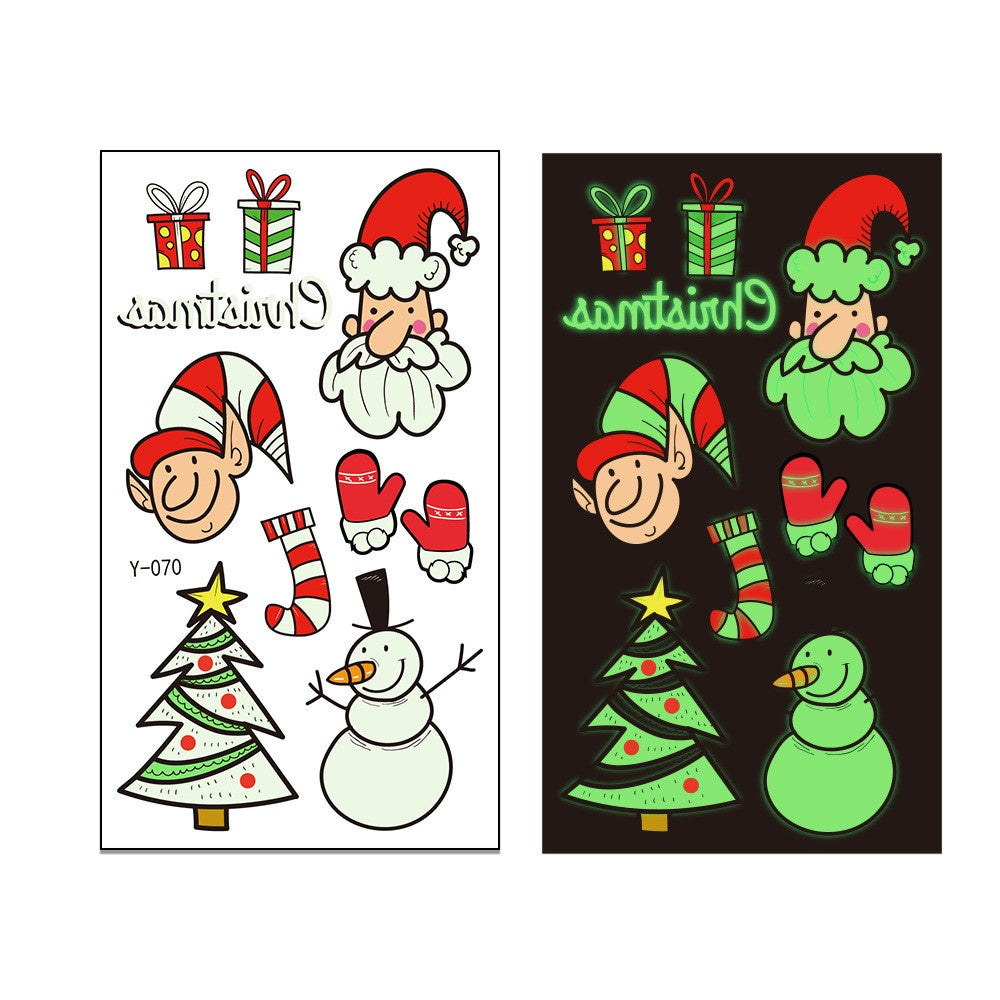 Children's Christmas Luminous Tattoo Face Pasters