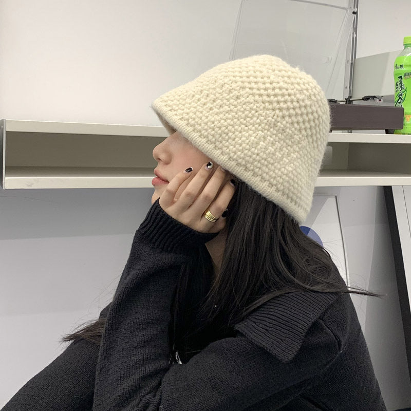 Loose Wool Knitted Warm Wool Bucket Hat