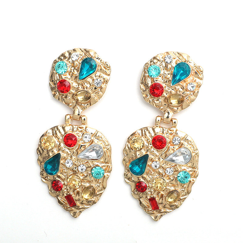 Vintage Court Style Baroque Rhinestone Earrings