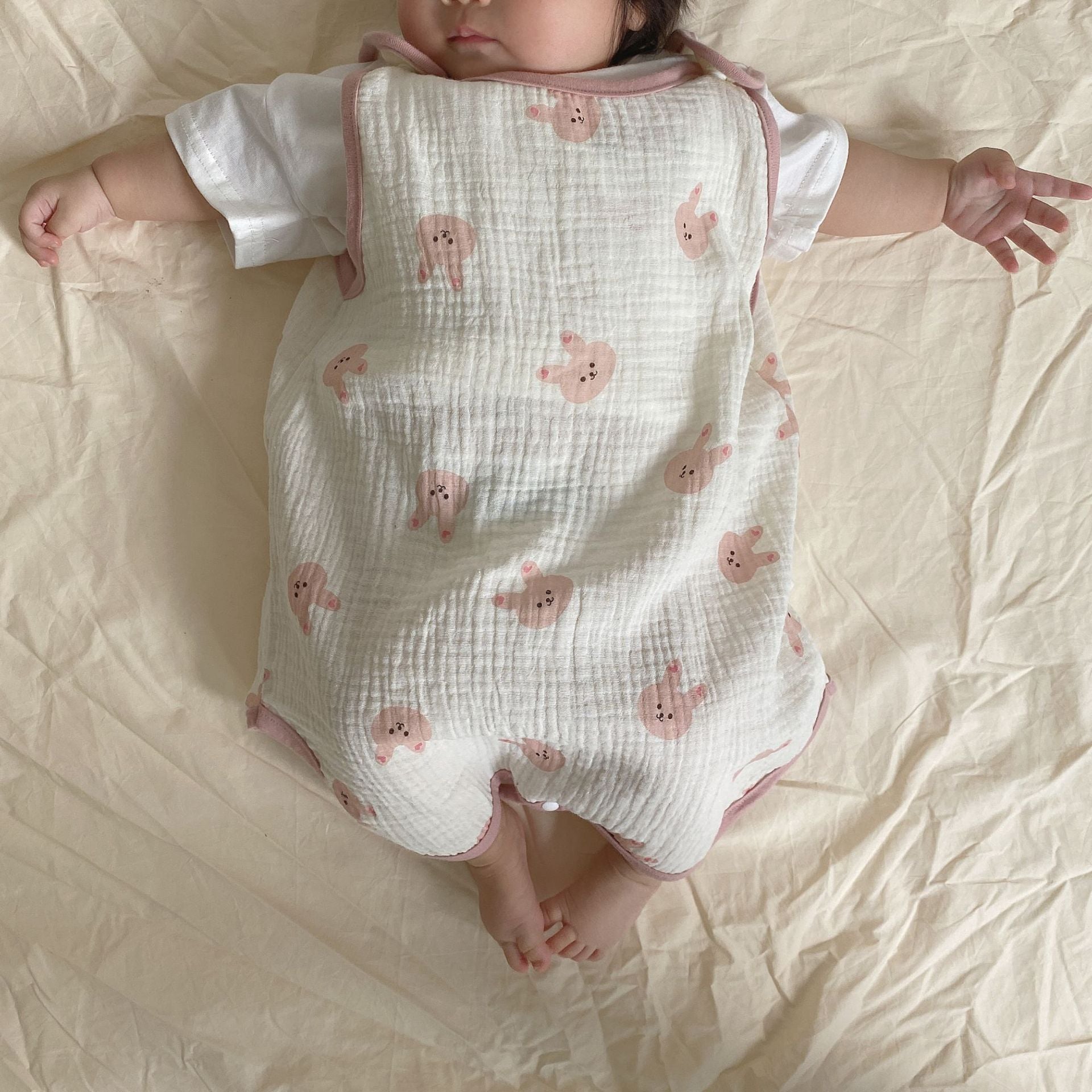 Cotton Gauze Sleeping Bag Sleeveless Vest New Child Anti-kick Quilt