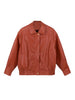 Short Loose Red Pu Coat For Women