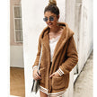 Hooded fur coat