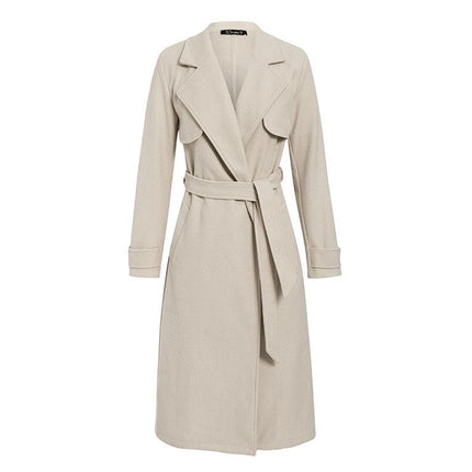Solid woolen coat