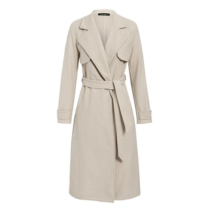 Solid woolen coat