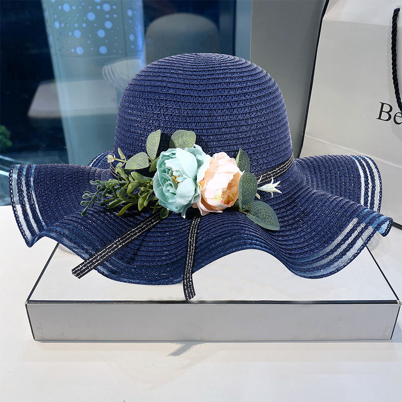 Straw Hat Women Sweet Big Brim Seaside Beach