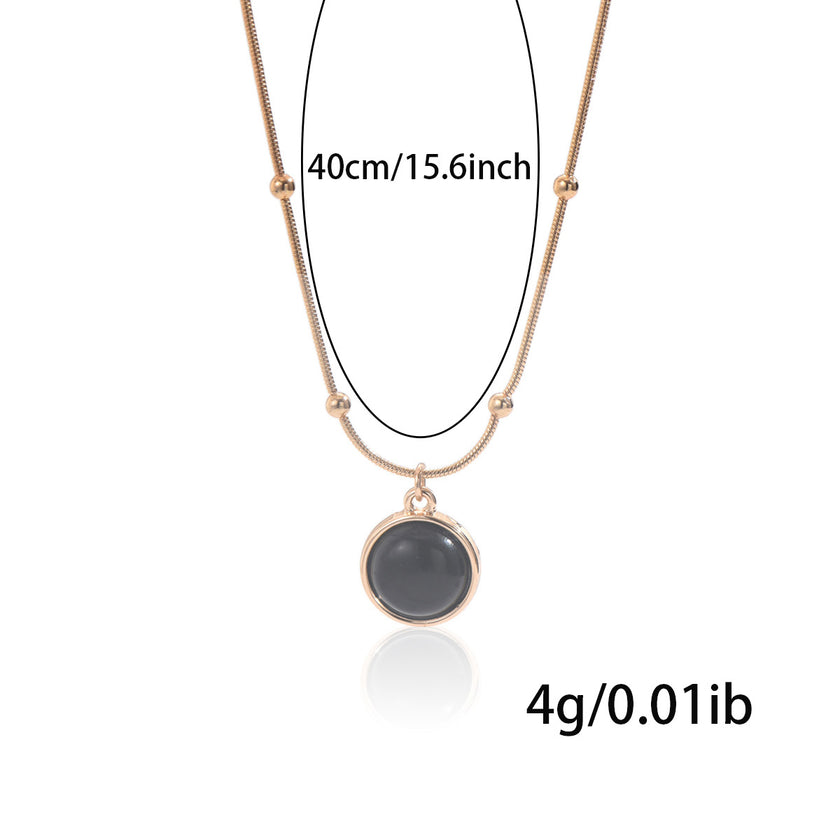 Lxalry 18K Gold-Plated Mood Responsive Necklace   Stainless Steel Modern Minimalist Jewelry With Color Shifting Resin Pendant  Hypoallergenic Skin Safe Gift For Women Wife Mom Stainless Steel Jewelry