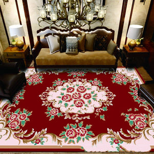 European Style Jihe Print Carpet Bedroom Living Room