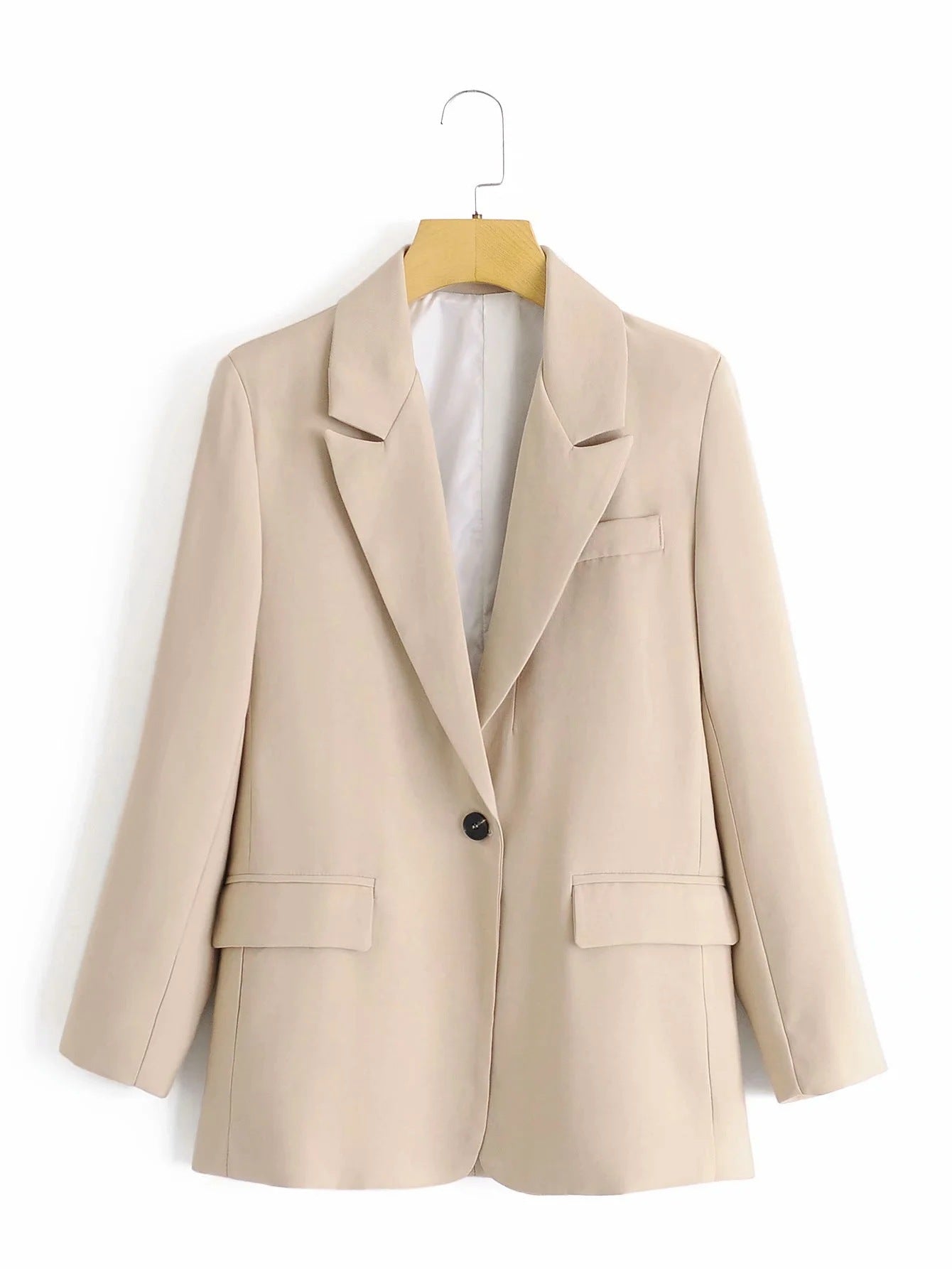Slim Fit, All-match Buttoned Draped Blazer