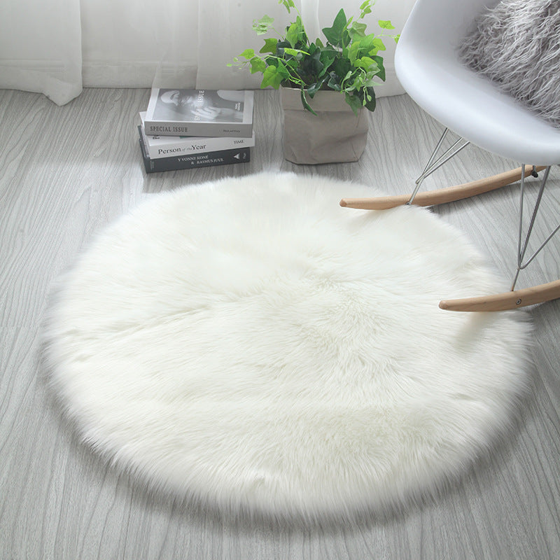 Living Room Bedroom Round Solid Color Carpet