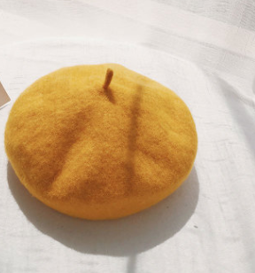 Beret women's autumn and winter warm solid color buds  hat tide