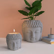 Portrait Buddha Statue Cement Flower Pot Silicone Mold