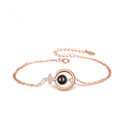 S925 Round Star Studded Diamond Women's Bracelet