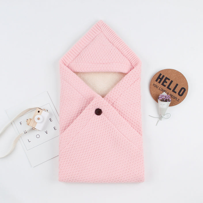 Cute Anti-kick Sleeping Bag With Sandwich And Velvet Knitted