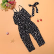 Kids Girls Clothing Sets Cotton Sleeveless Polka Dot Strap Girls Jumpsuit Clothes Sets Outfits Children Suits