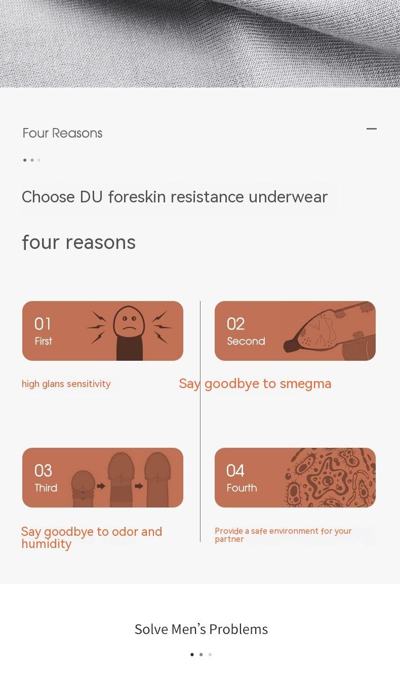 Prepuce Resistance Men's Concave-convex Support Too Long Repair Correction Underwear