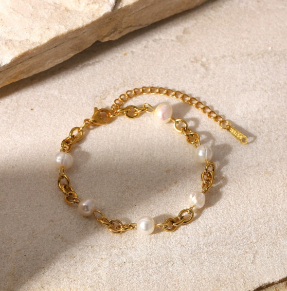 Ins Fashion Stainless Steel Chain Bracelet 18K Gold Plated