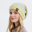 Knitted Gradient Tie-dye Warmth Rainbow Fashion Woolen Hat Women