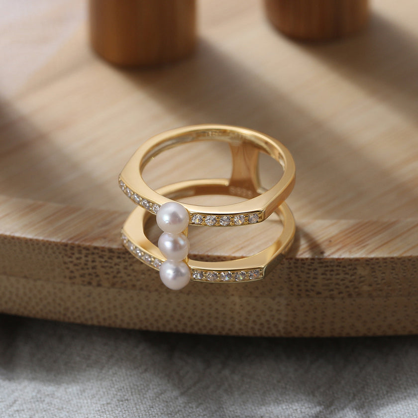 Natural Pearl Ring S925 Silver Index Finger