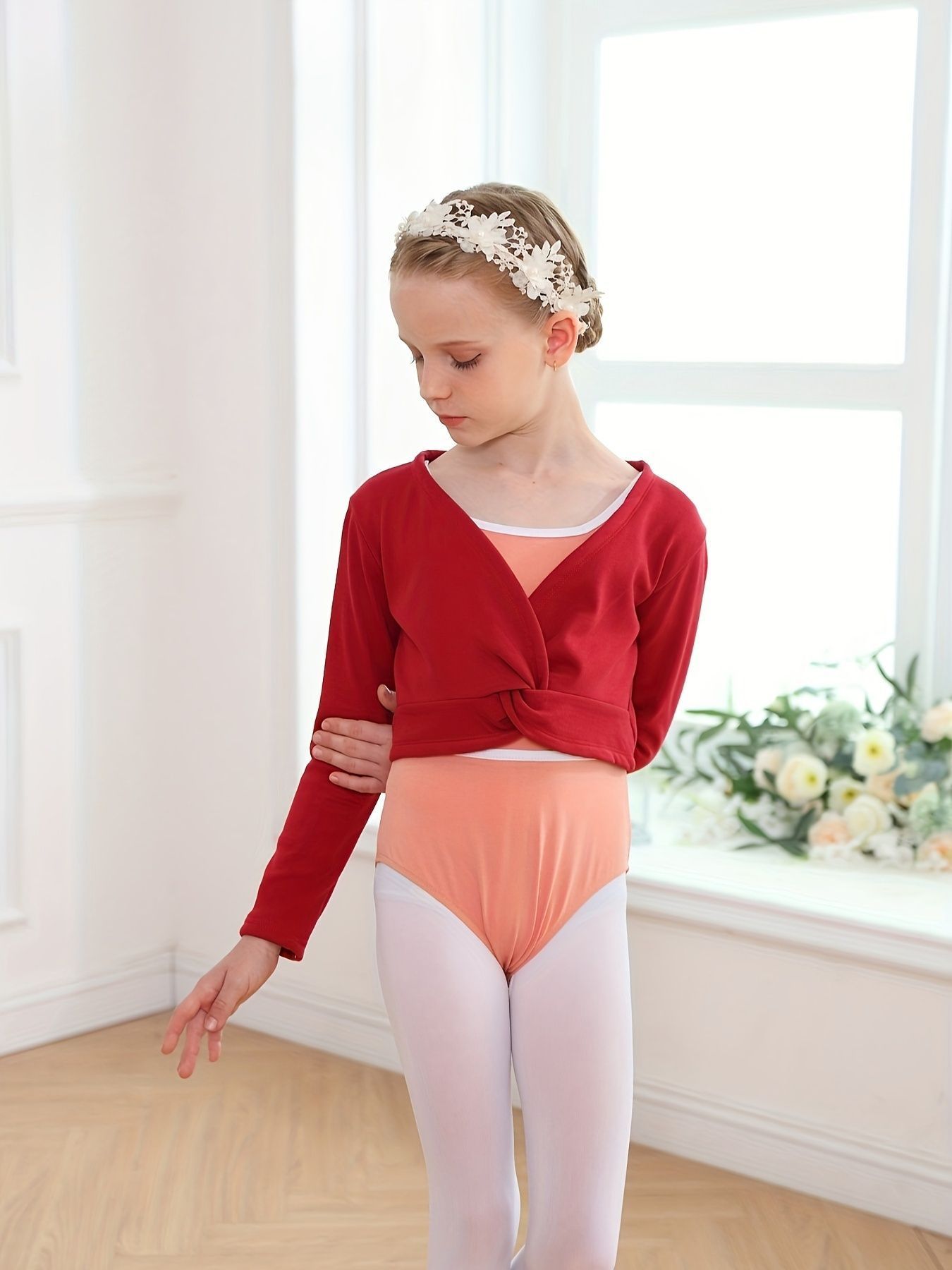 Children's Dance Clothing Long-sleeved Thickened Velvet Dance Shawl Coat Girl Dancing Vest Ballet Ballet Leotards For Women