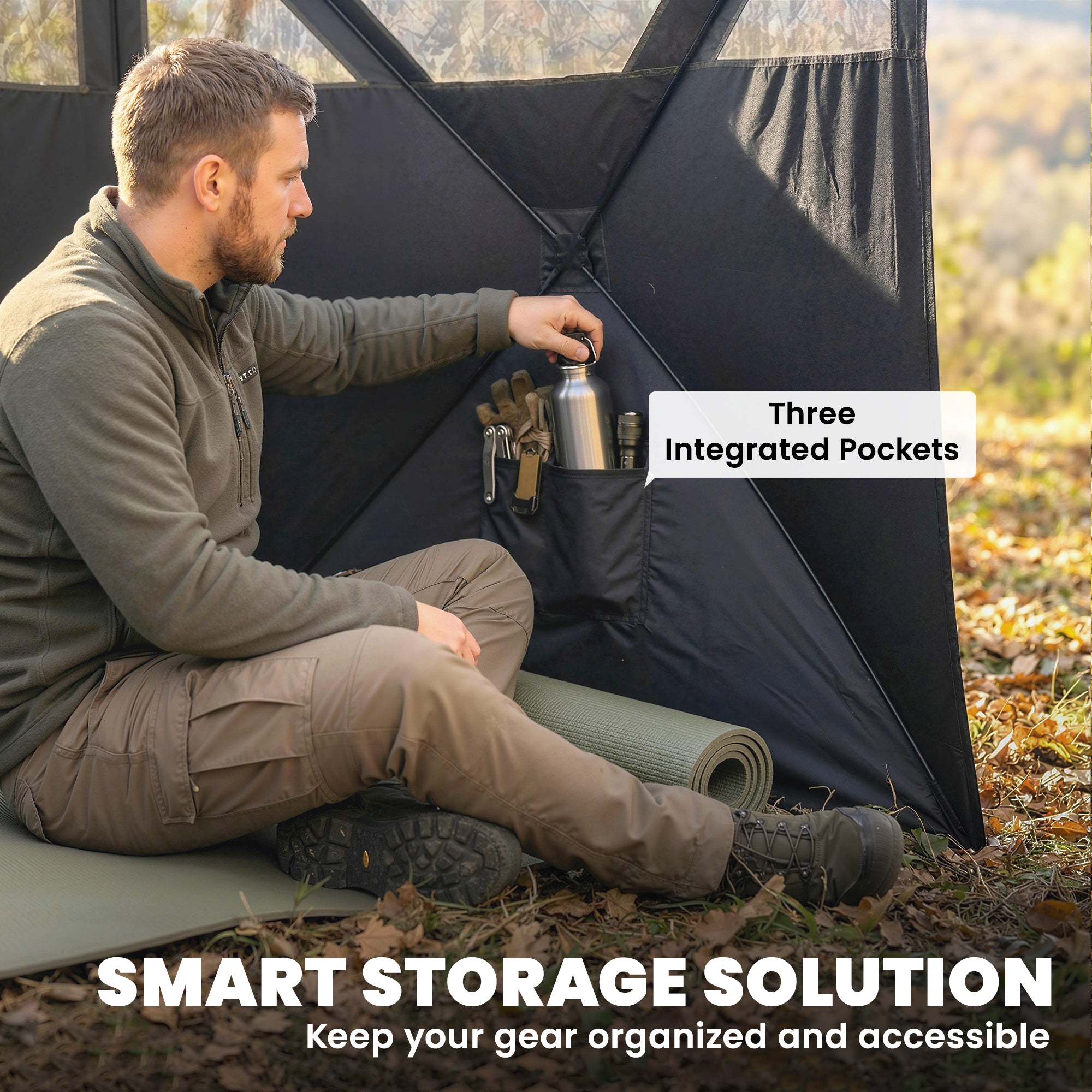 Camping Hunting Blind, 3-Panel Blind See Through for Hunting Camping 176