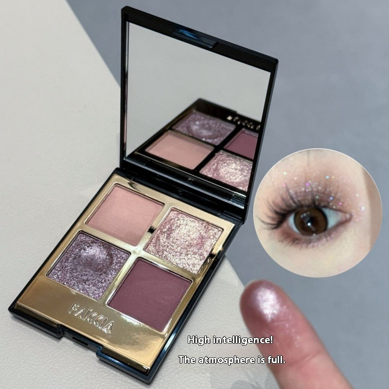 Four Colors Eye Shadow Powder Brown Earth Color Smoky Makeup Matte