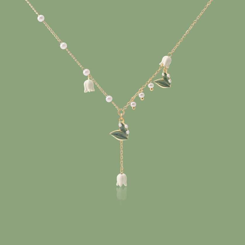 Women's Fashion Temperament Bell Orchid Flower Pendant Necklace