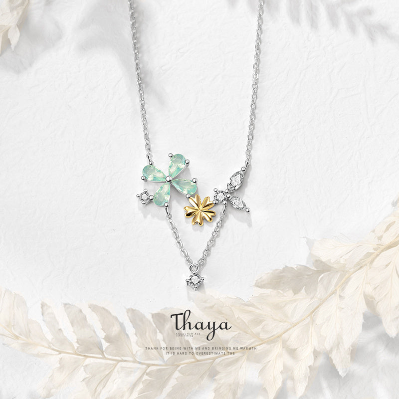 Four-leaf clover small lucky necklace female