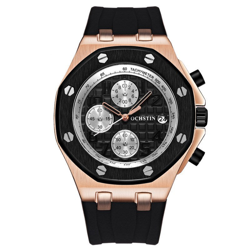 Multifunctional Sports Waterproof Calendar Quartz Watch